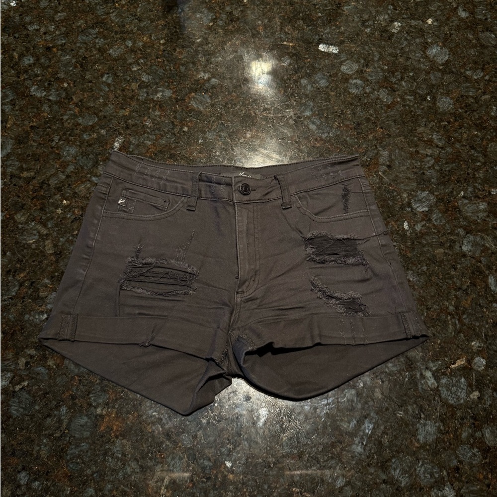 KanCan Black Distressed Jean Shorts
